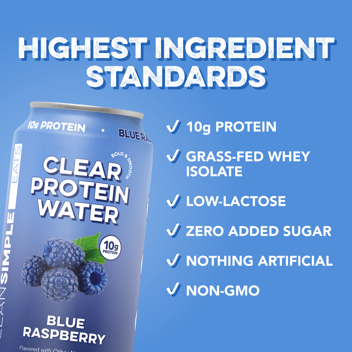 Clear Protein Water: Blue Razz (12 Oz. | 12 Pack)